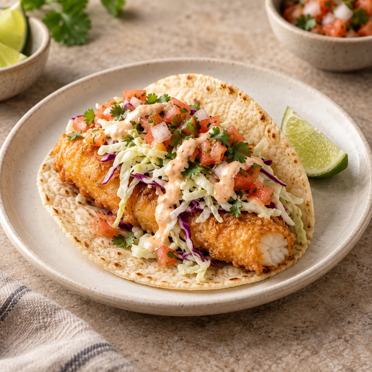 Taco de pescado estilo Baja