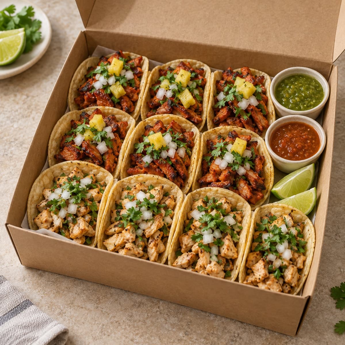 Caja taquera de 12 tacos